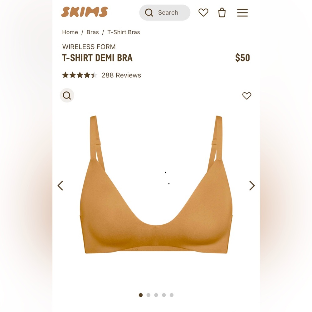 Skims wireless foam demi tee shirt bra two 34DD